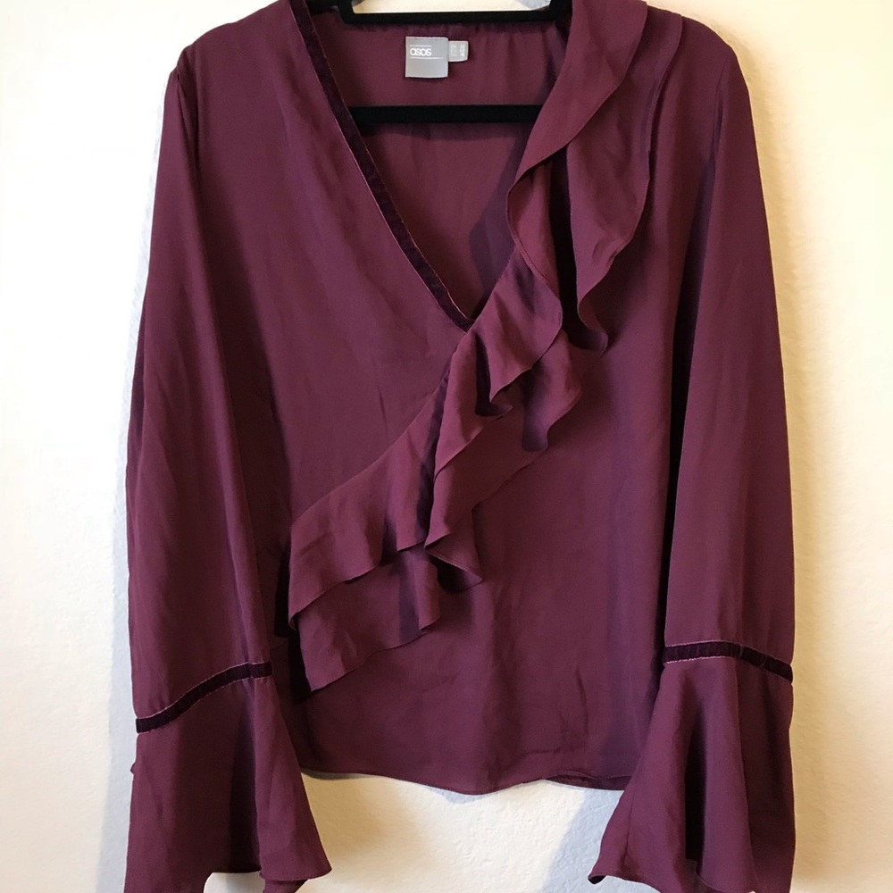 Asos Ruffle Top with Velvet Lining